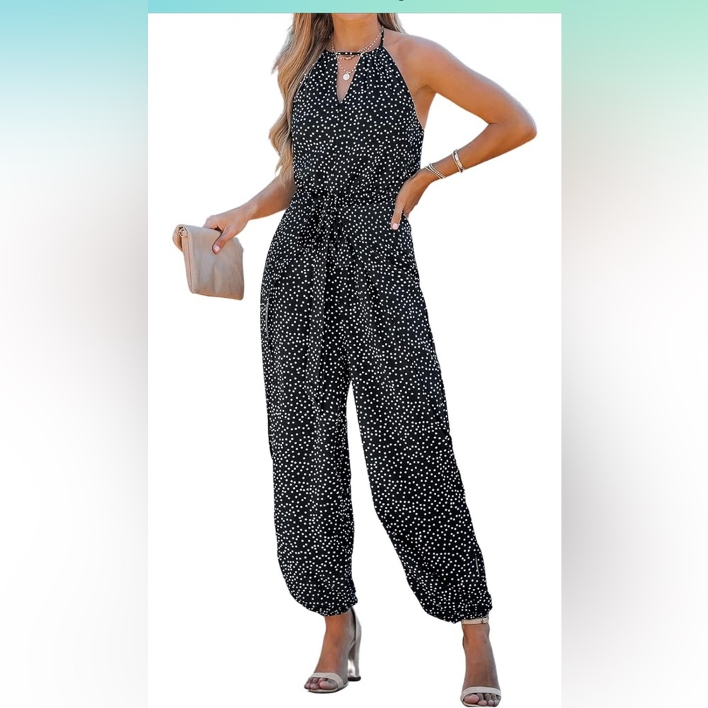 Black polka dot jumpsuit
